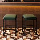 26 inch Bar Stools Set of 2 Counter Height Barstools with Faux Leather Upholstered Seat by LJGDeals