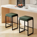 26 inch Bar Stools Set of 2 Counter Height Barstools with Faux Leather Upholstered Seat by LJGDeals