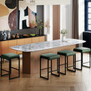 26 inch Bar Stools Set of 2 Counter Height Barstools with Faux Leather Upholstered Seat by LJGDeals