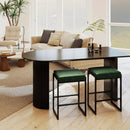 26 inch Bar Stools Set of 2 Counter Height Barstools with Faux Leather Upholstered Seat by LJGDeals