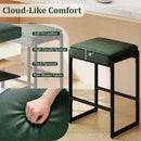 26 inch Bar Stools Set of 2 Counter Height Barstools with Faux Leather Upholstered Seat by LJGDeals