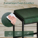 26 inch Bar Stools Set of 2 Counter Height Barstools with Faux Leather Upholstered Seat by LJGDeals