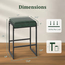 26 inch Bar Stools Set of 2 Counter Height Barstools with Faux Leather Upholstered Seat by LJGDeals