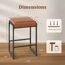 26 inch Bar Stools Set of 4 Counter Height Barstools with Faux Leather Upholstered Seat