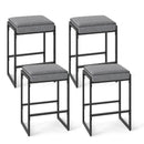 26 inch Bar Stools Set of 4 Counter Height Barstools with Faux Leather Upholstered Seat by LJGDeals