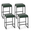 26 inch Bar Stools Set of 4 Counter Height Barstools with Faux Leather Upholstered Seat by LJGDeals