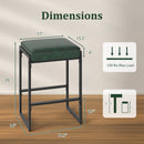 26 inch Bar Stools Set of 4 Counter Height Barstools with Faux Leather Upholstered Seat