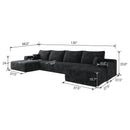 135" Cloud Sectional Sofa with 1 Ottoman