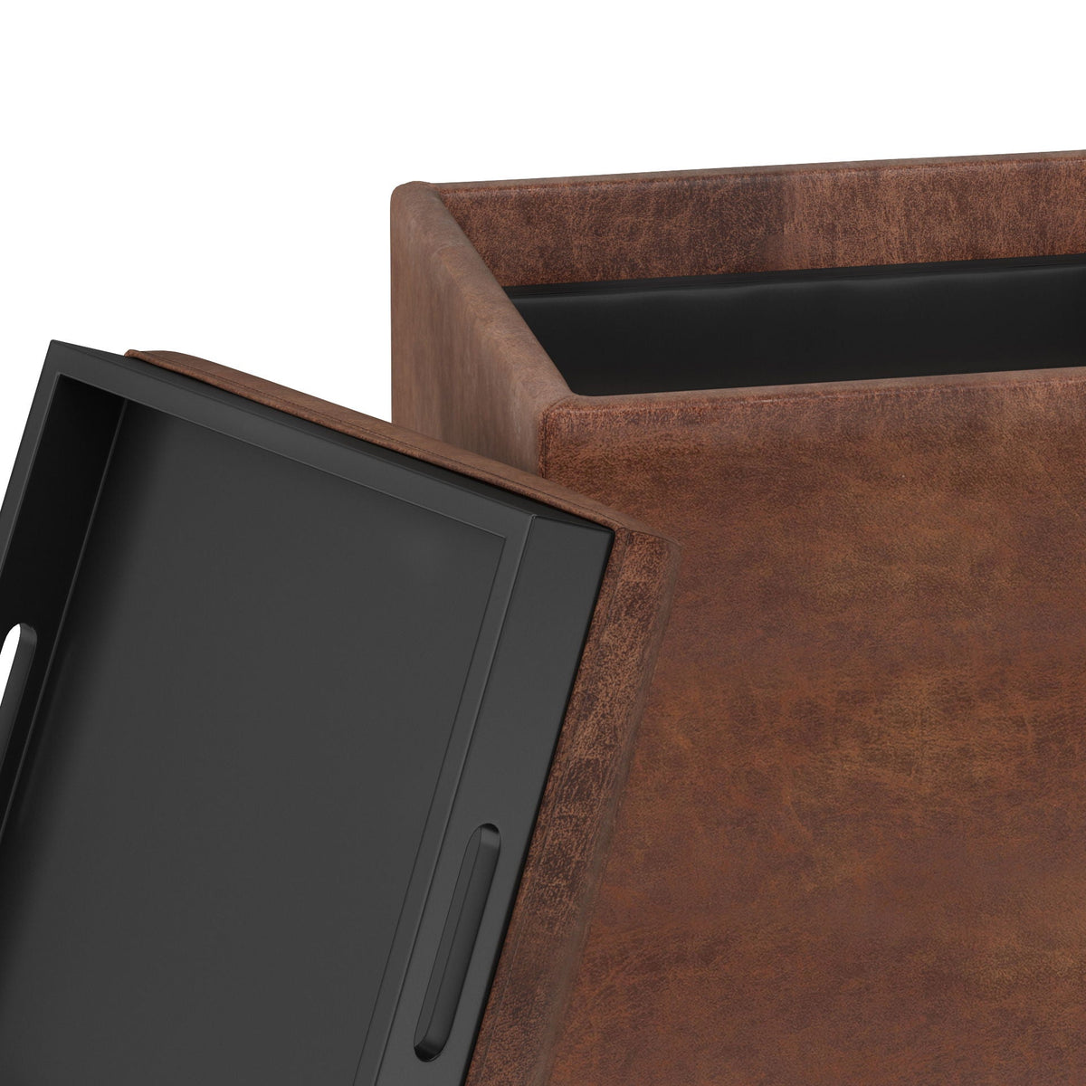 Rockwood - Upholstered Cube Storage Ottoman With Tray, photo 22 of 40