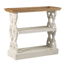 Distressed Wood Shelf Tray, French Country Console Table - Brown / Antique White by HouseOfZazla