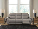 Real Moments - Power Reclining Sofa With Audio Seating - Ash
