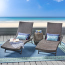 Kauai - Modern Style Wicker Chaise Lounge - Brown Multi by HouseOfZazla