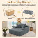 Convertible Chaise Lounge Sleeper Sofa with Cup Holders & Pillows