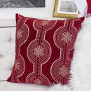 Red Holiday Embroidered Velvet Throw Pillow with Insert 20x20 Set of 2