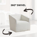 Nice Modern Upholstered Barrel Armchair, 360° Swivel