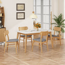 5 Piece Dining Set With Table And Upholstered Chairs