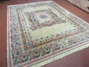 8' X 10' Vintage Handmade Wool Rug Aubusson Savonnerie Design European Nice