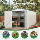 Outdoor Garden Storage Shed, Tool Shed With Pitched Roof Waterproof With 1 Window And 2 Lockable Door - White / Gray by HouseOfZazla