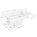 Sofa Set With Ottoman And Pillows, Textured, High Resilience Cushions by HouseOfZazla