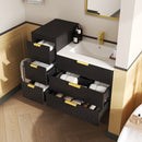 Wall Mounted Floating Cabinet With Side Cabinet Combo, Rectangular Ceramic Sink Vanity by Unique Piece Furniture