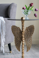 15.5x15.5x24" Round Top Accent Table With Angel Wings by HouseOfZazla