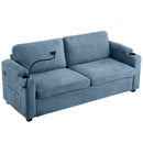 Sleeper Sofa Loveseat Sofa With Full Size Mattress, 2 USB Ports, 2 Cup Holders, 2 Side Pockets And Phone Holder by HouseOfZazla