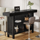 2 Tier Mini Bar Table For Kitchen - Black by HouseOfZazla