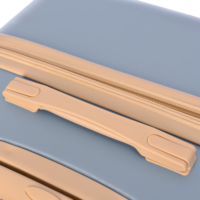 20-Inch Carry-On Luggage with Expandable Travel Bag Set, ABS Hard Shell Two-piece suitcase set, light blue