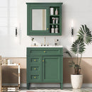 Bathroom Vanity With Medicine Cabinet, Royal Mirror Cabinet, Modern Bathroom Storage Cabinet With 2 Soft Closing Doors And 4 Drawers by HouseOfZazla