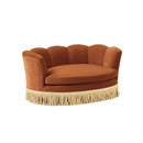 Clara 34.5" Scalloped Pet Sofa Bed, Medium, Burnt