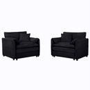 Oversized Chenille Accent Chair Set of 2