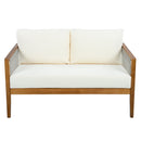 Outdoor 4-Piece Sofa Set, Acacia Wood Frame with Rope Detail, Water-Repellent by HouseOfZazla