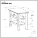 Acadian - Narrow Side Table - Rustic Brown by HouseOfZazla