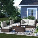 Comfortable Modern Patio Rattan Sectional Set With Cushions by Unique Piece Furniture