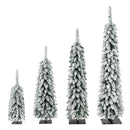 4 Pack Pre-Flocked Pencil Christmas Trees