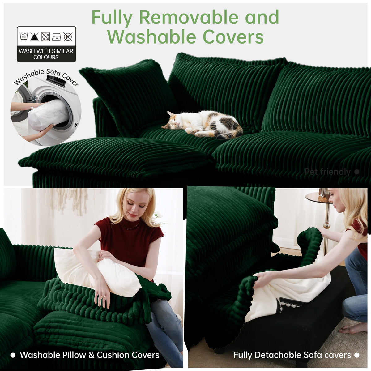 Slipcovered U Shape Sectional Sofa, photo 6 of 10