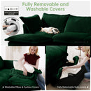 Slipcovered U Shape Sectional Deep Seat Sofa