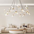 41" White & Golden Modern Chandelier Light Fixture