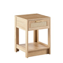 15.75" Rattan End Table With Drawer, Modern Nightstand, Side Table For Living Room, Bedroom by HouseOfZazla