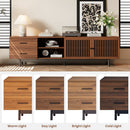 78" TV Stand For TVs Up To 85" Entertainment Center With Deep Drawers & Cable Management, Soft Closing Hinges - Walnut by HouseOfZazla