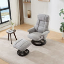 Ergonomic Recliner Chair With Ottoman, Modern 360° Swivel With Footstool by HouseOfZazla