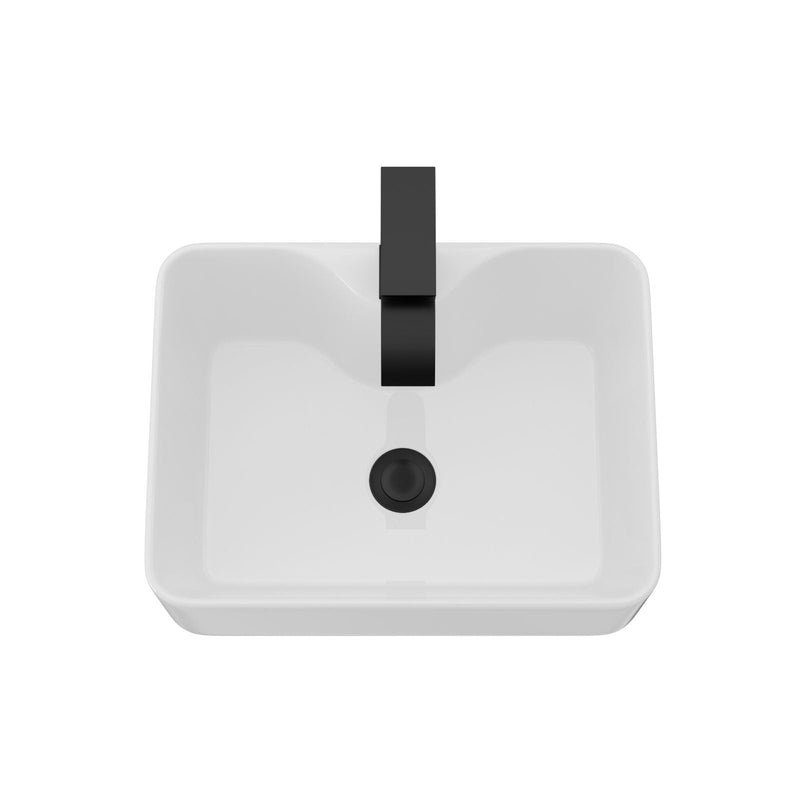 Rectangular Vessel Sink With Faucet & Drain - White / Black, photo 3 of 14