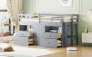 Loft Bed With 4 Drawers, Underneath Cabinet And Shelves by HouseOfZazla