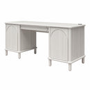 Selena - Double Pedestal Desk - Rustic White by HouseOfZazla