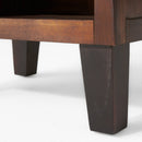 End Table in Brown Acacia Wood with Storage Drawer and Shelf by HouseOfZazla