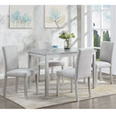 Dining Table Set With Crystal Decoration And Upholstered Chairs by Unique Piece Furniture