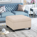 Upholstered Tufted Fabric Storage Ottoman, Wheat by HouseOfZazla
