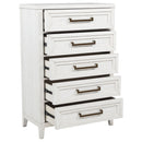 Inverness - 5 Drawer Bedroom Chest - White by HouseOfZazla