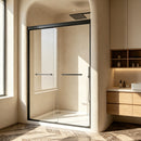 Tempered Glass Aluminum Frame Double Sliding Shower Door