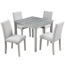 Dining Table Set With Crystal Decoration And Upholstered Chairs by Unique Piece Furniture